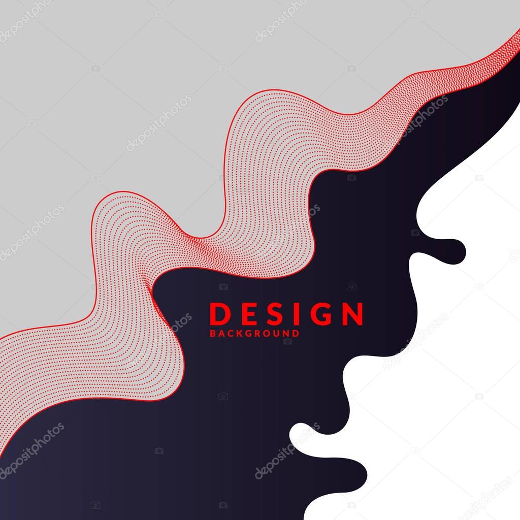Abstract geometric background with dynamic particles and waves. Vector illustration