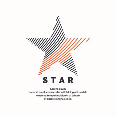 Modern logo star futuristik bir stil. Beyaz bir arka plan üzerinde vektör çizim.