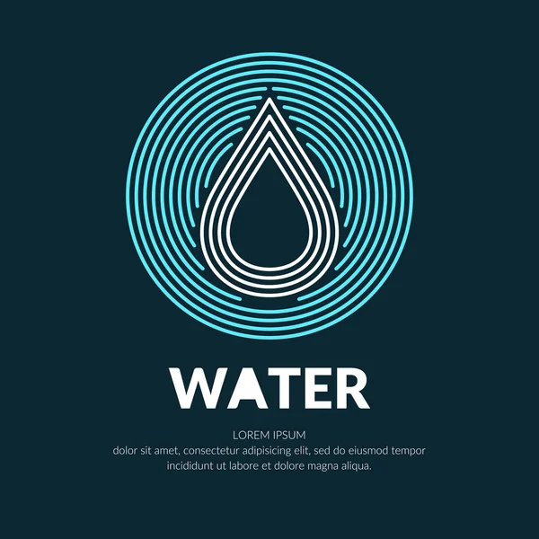 Logotipo de vetor de linha moderna da gota de água . — Vetor de Stock