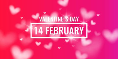 Sevgililer günü. 14 Şubat. Bir aşk mesajı ile özgün ve kavramsal poster.