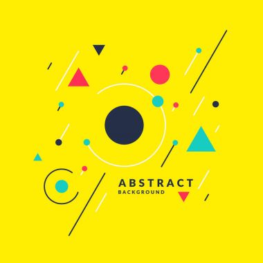 Retro soyut geometrik arka plan. Düz figürlü poster..