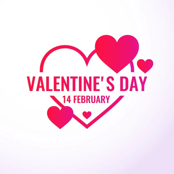 발렌타인 하루입니다. 2 월 14 일입니다. 사랑의 메시지와 함께 독창적이 고 개념적 포스터. — 스톡 벡터