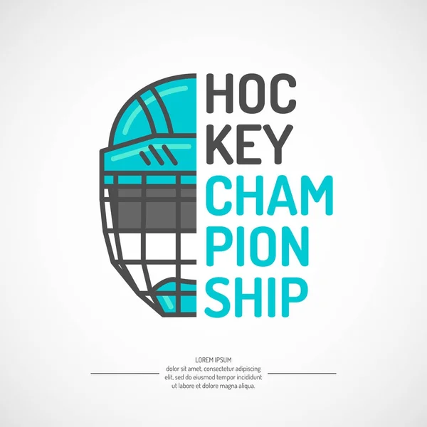 Moderne Plakateishockeymeisterschaft mit dem Puck auf dem Eis. Vektorillustration. — Stockvektor