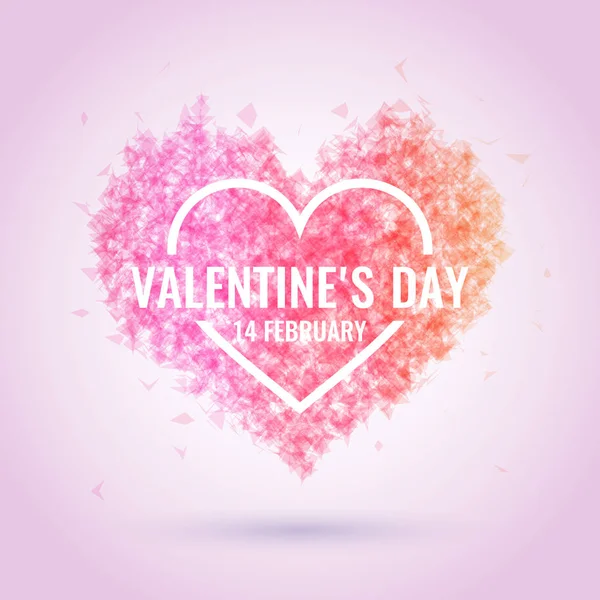 발렌타인 하루입니다. 2 월 14 일입니다. 사랑의 메시지와 함께 독창적이 고 개념적 포스터. — 스톡 벡터