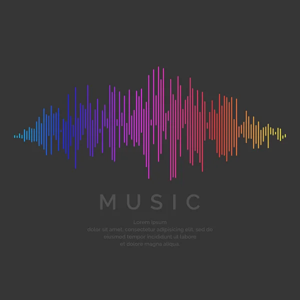 Ilustração vetorial da onda de música na forma do equalizador — Vetor de Stock