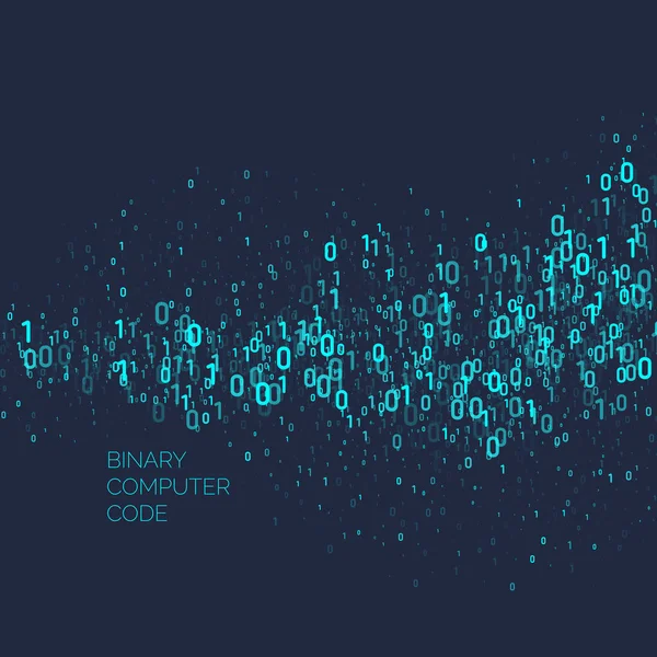 Fondo abstracto con código binario. Análisis y transferencia de datos . — Vector de stock