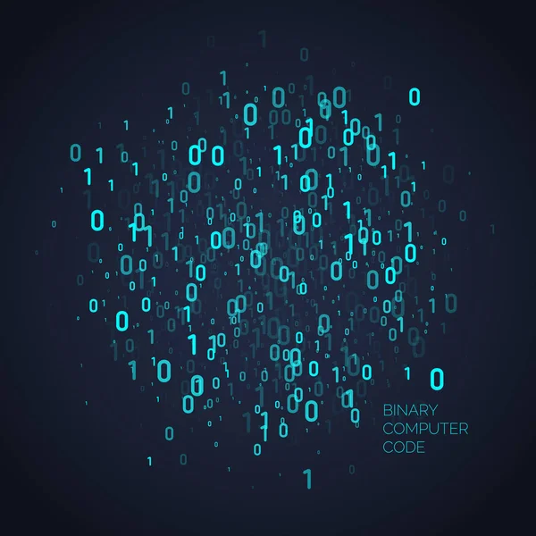Fundo abstrato com código binário. Análise e transferência de dados . —  Vetores de Stock