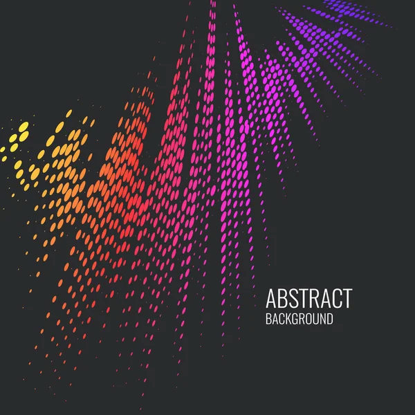 Fundo abstrato vetorial com ondas dinâmicas coloridas, linha e partículas. — Vetor de Stock