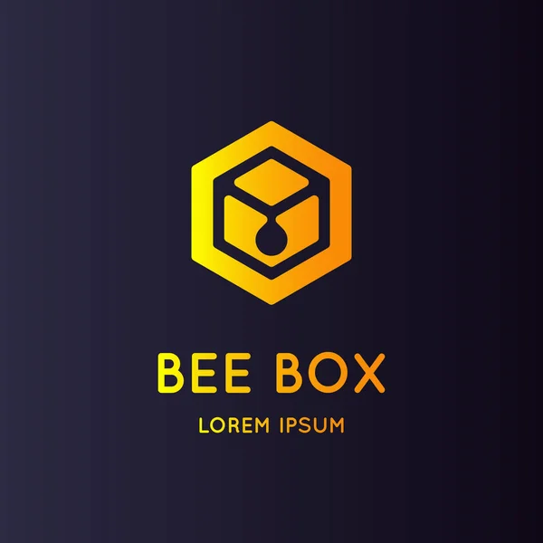 Logo arı tatlım. Şık ve modern işareti ürünleri apiculture için. — Stok Vektör