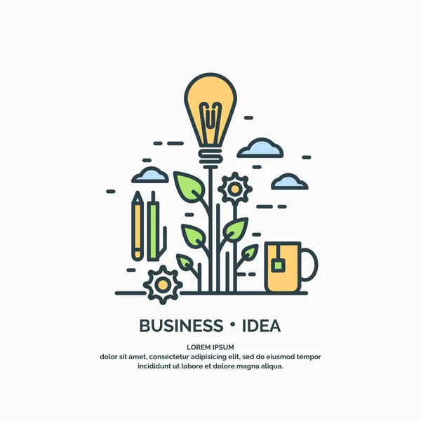 Лінійний плакат бізнес ідеї . — стоковий вектор
