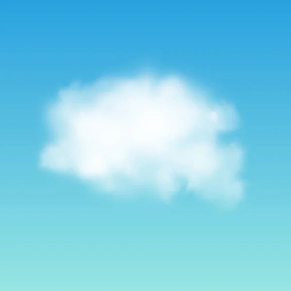 Transparent white cloud on the sky. Realistic illustration. — Stock Vector