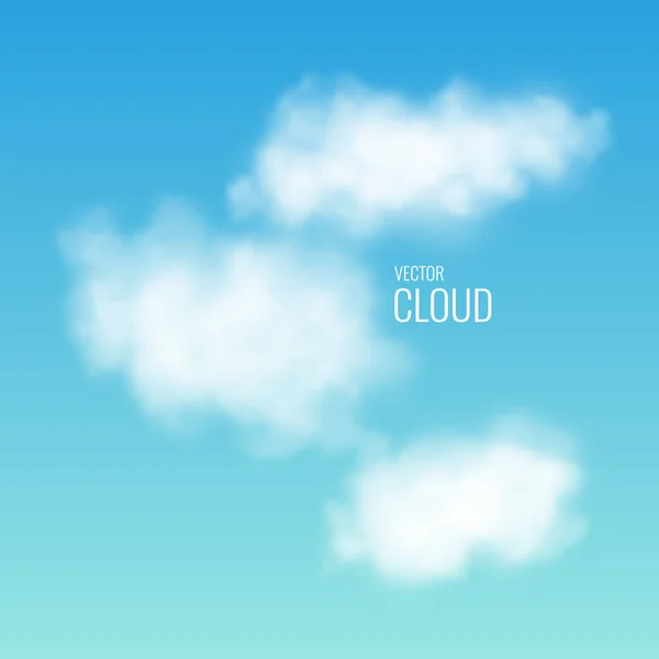 Nuage blanc transparent sur le ciel. Illustration réaliste . — Image vectorielle