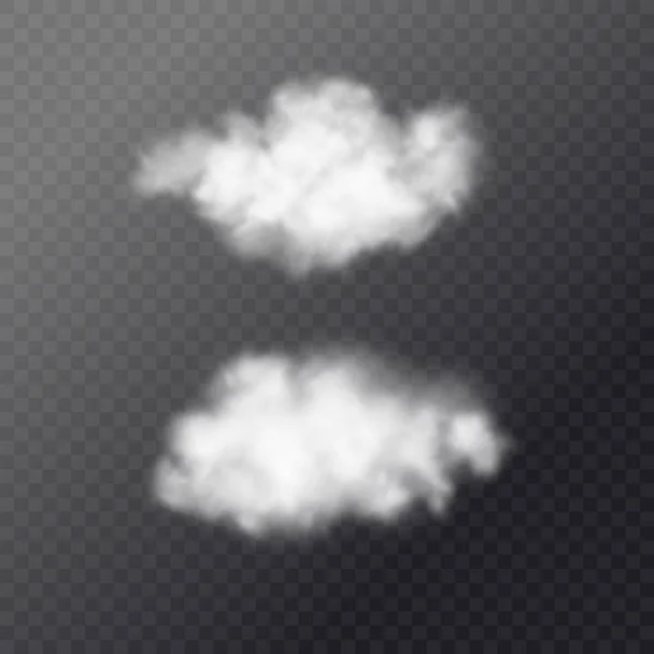 Nube blanca transparente en el fondo. Ilustración realista . — Vector de stock