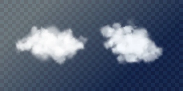 백그라운드에서 투명 한 화이트 구름입니다. 현실적인 그림. — 스톡 벡터