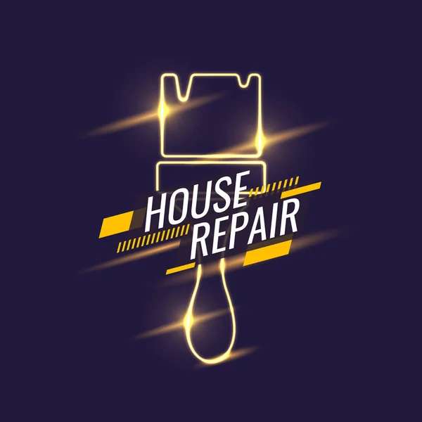 Ferramentas manuais para renovação e construção de casas. Vintage House cartaz de reparação . —  Vetores de Stock