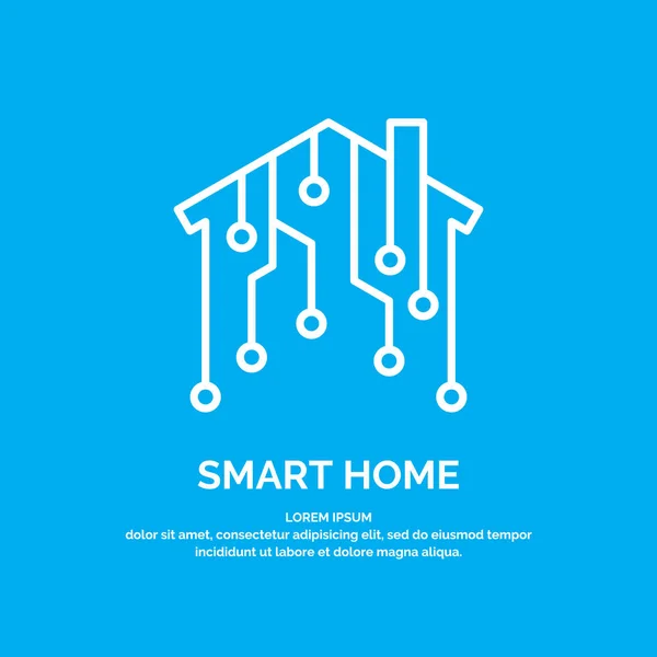 Icône et emblème de la maison intelligente technologies numériques . — Image vectorielle