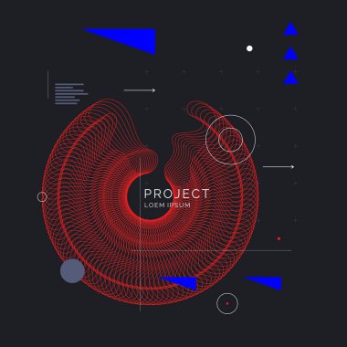 Düz, minimalist tarzda modaya uygun soyut sanat geometrik arka planı. Vektör posteri