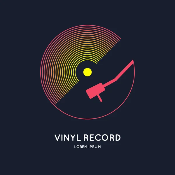 Vinil plağın posteri. Koyu arkaplanda resim müziği.