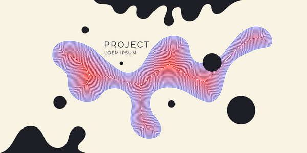 Яркий постер с брызгами. Иллюстрация минимальный плоский стиль
