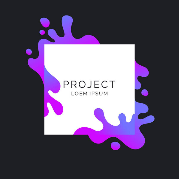 Яркий постер с брызгами. Иллюстрация минимальный плоский стиль
