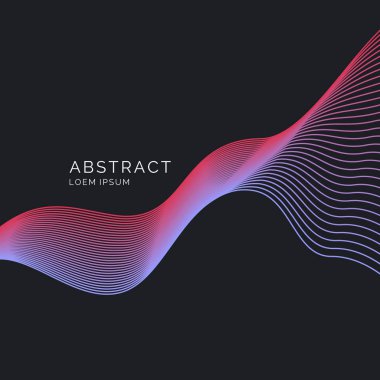 Dinamik dalgalar ile parlak poster. Resimde en az düz stil