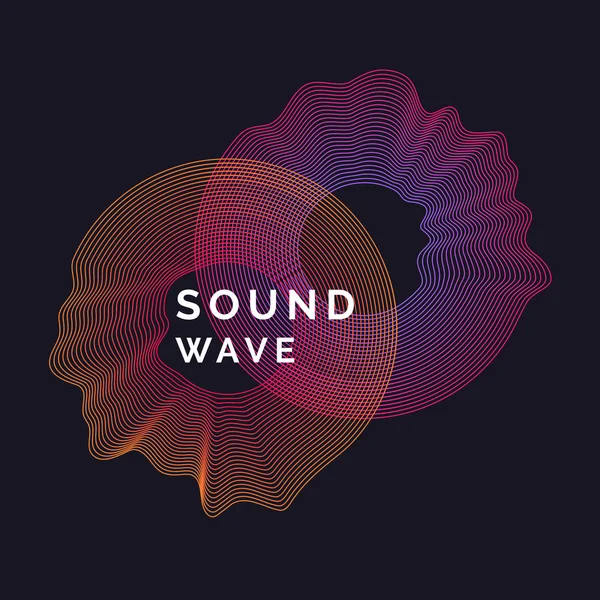 Affiche musicale. Fond abstrait vectoriel avec des ondes dynamiques colorées . — Image vectorielle