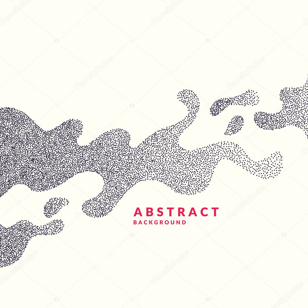 Poster with splatter and dynamic particles. Illustration minimal flat style