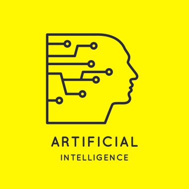 Yapay zeka, kavramsal işareti ve logosu. Analitik sistem.