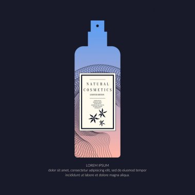 Kozmetik konteyner ile dinamik çizgiler ve dalgalar. Parlak modern poster için cilt bakım ürünleri satışı için.