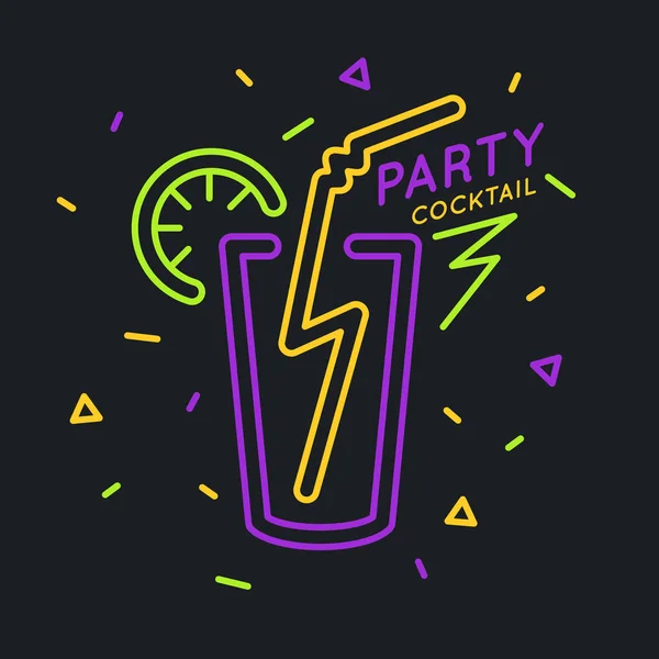 Cocktail party in bright cartoon style. — Stock Vector