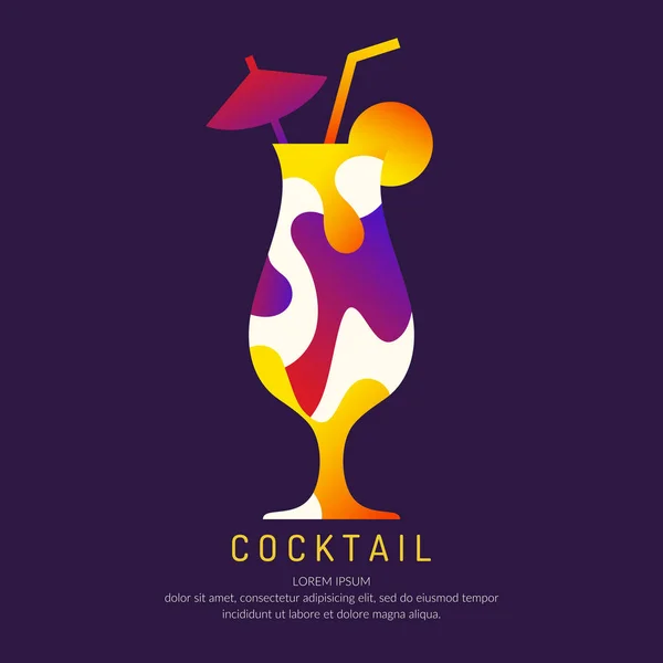 Illustration för bar menyn alkoholhaltiga cocktail. Vektor ritning av en Drink. — Stock vektor