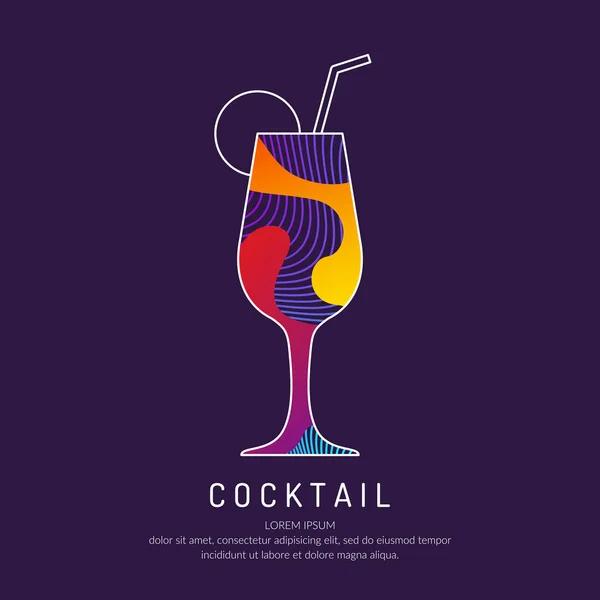 Ilustrace pro bar menu alkoholické koktejly. Vektorové kreslení Drink. — Stockový vektor