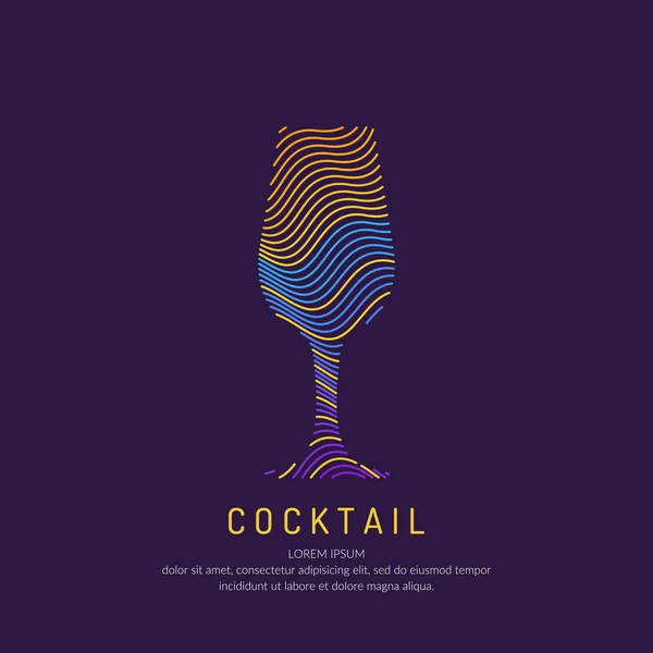 Ilustrace pro bar menu alkoholické koktejly. Vektorové kreslení Drink. — Stockový vektor