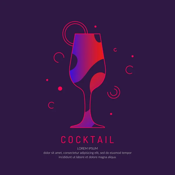 Ilustrace pro bar menu alkoholické koktejly. Vektorové kreslení Drink. — Stockový vektor