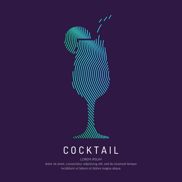 Ilustración para menú de bar cóctel alcohólico. Dibujo vectorial de una bebida . — Vector de stock