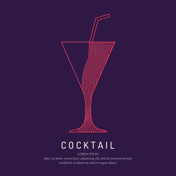 Ilustrace pro bar menu alkoholické koktejly. Vektorové kreslení Drink. — Stockový vektor