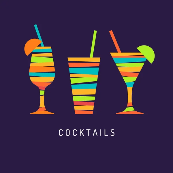 Illustration pour bar menu cocktail alcoolisé. Dessin vectoriel d'une boisson . — Image vectorielle