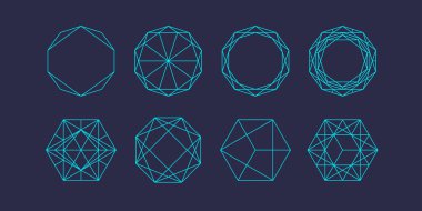 Tasarım için stil geometrik amblem ve şablon. Vektör illüstrasyonu.