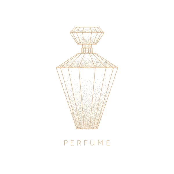 Бутылка духов. Линейный парфюм к монограмме . — стоковый вектор