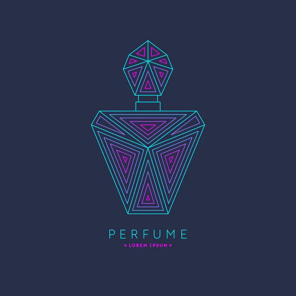 Butelka perfum. Obraz liniowy perfum Monogram. — Wektor stockowy