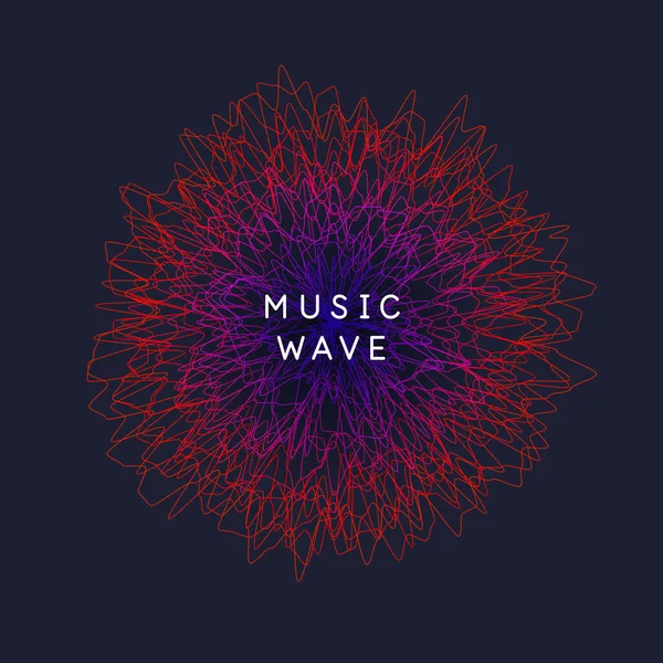 Music poster. Vector abstract background with dynamic waves, line and particles. — Free Stock Photo