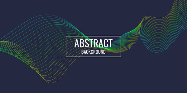 Яркий постер с динамическими волнами. Векторная иллюстрация