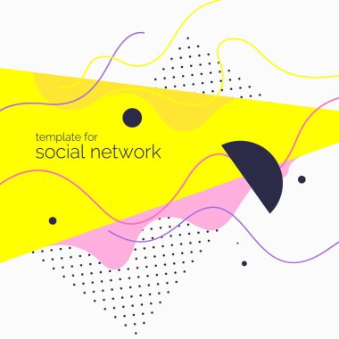 Moda soyut arka plan. Şekil ve çizgilerin bileşimi. Sosyal ağlar için şablon.