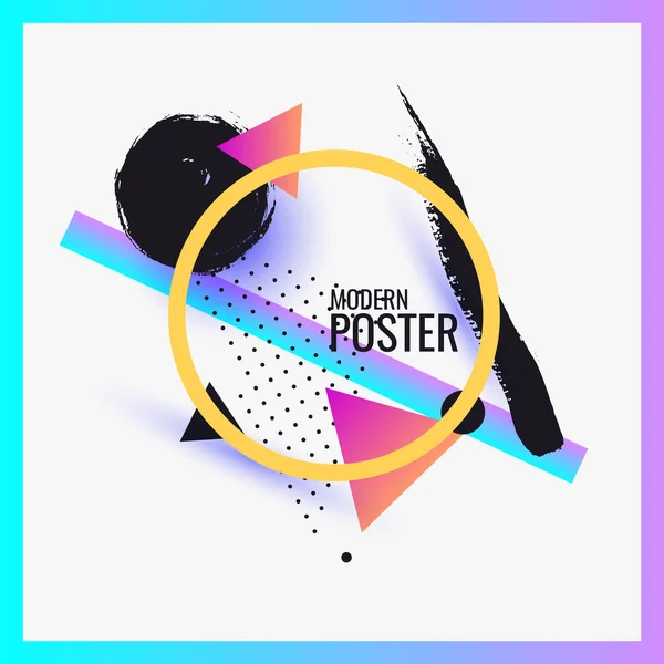 Fondo geométrico de arte abstracto moderno con estilo plano y minimalista. Cartel vectorial — Vector de stock