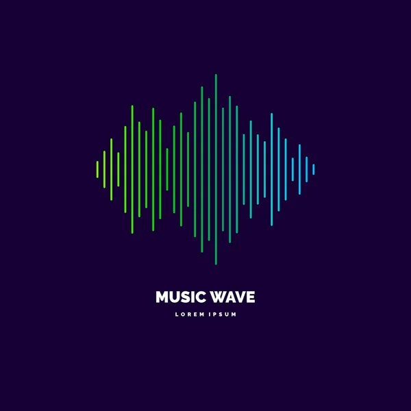 Vector illustration of music wave in the form of the equalizer — Stock Vector