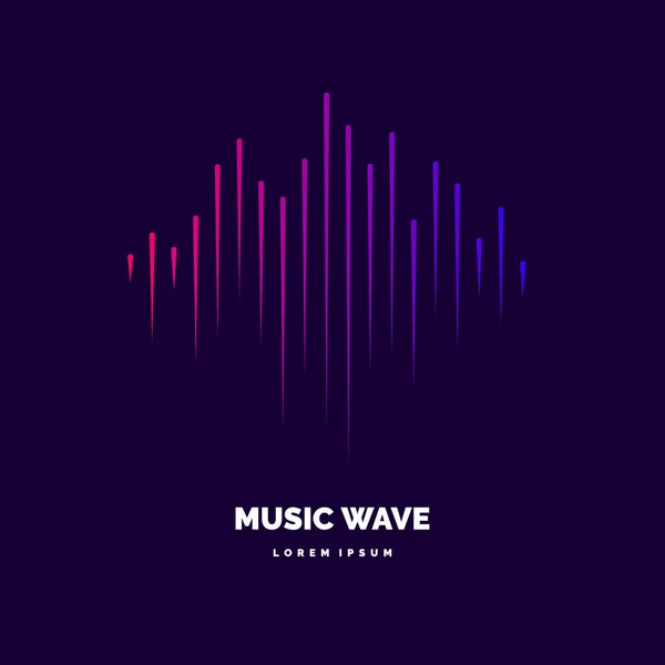 Vector illustration of music wave in the form of the equalizer — Stock Vector