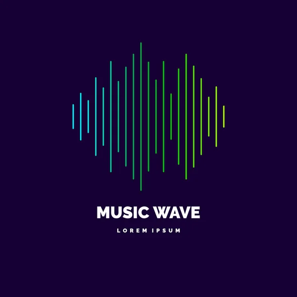 Векторна ілюстрація музичної хвилі у вигляді еквалайзера — стоковий вектор