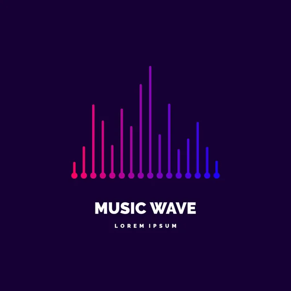 Vector illustration of music wave in the form of the equalizer — Stock Vector