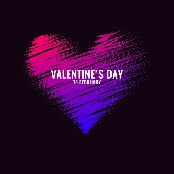Hari Valentine. 14 Februari. Poster asli dan konseptual dengan pesan cinta . - Stok Vektor