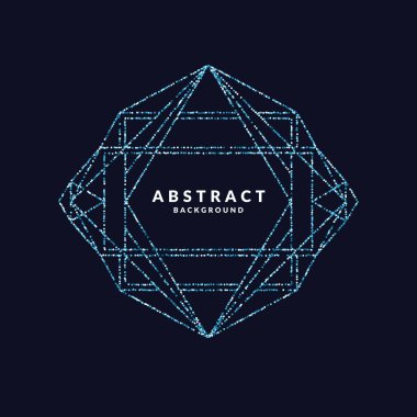 Parıldayan parçacıklarla sıralanmış geometrik çizgiler. Koyu bir arka planda güzel moda simler.